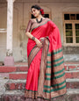 Pure Banarasi Silk Saree Weaved With Zari Comes With Heavy Banarasi Brocade Blouse