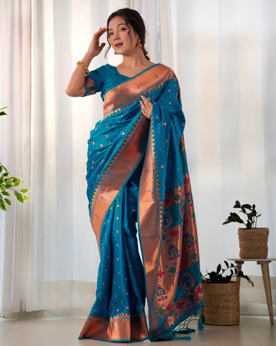 Pure Gaji Silk Saree Weaved With Copper Zari - Almaari Fashion