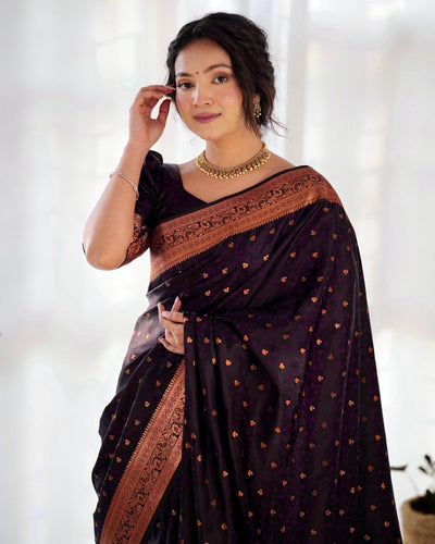 Pure Gaji Silk Saree Weaved With Copper Zari - Almaari Fashion