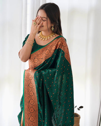 Pure Gaji Silk Saree Weaved With Copper Zari - Almaari Fashion