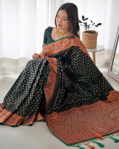 Pure Gaji Silk Saree Weaved With Copper Zari - Almaari Fashion