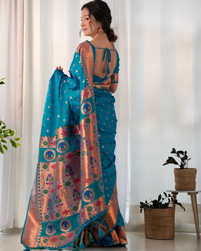 Pure Gaji Silk Saree Weaved With Copper Zari - Almaari Fashion