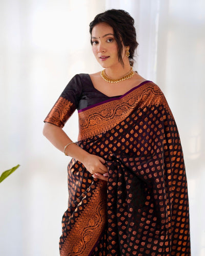 Pure Gaji Silk Saree Weaved With Copper Zari - Almaari Fashion