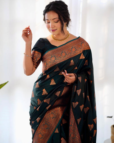 Pure Gaji Silk Saree Weaved With Copper Zari - Almaari Fashion