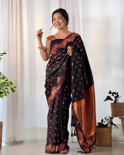 Pure Gaji Silk Saree Weaved With Copper Zari - Almaari Fashion