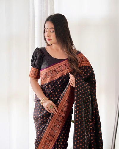 Pure Gaji Silk Saree Weaved With Copper Zari - Almaari Fashion