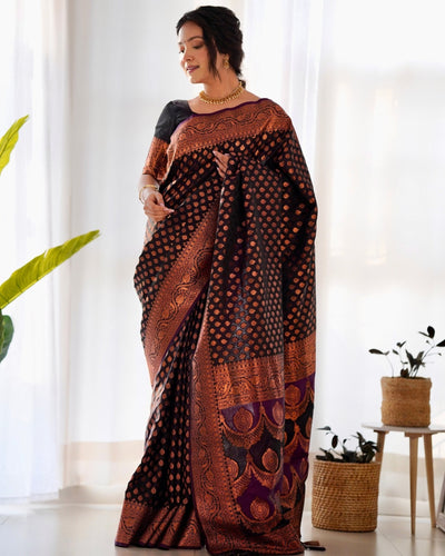 Pure Gaji Silk Saree Weaved With Copper Zari - Almaari Fashion