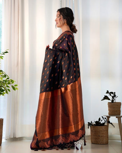 Pure Gaji Silk Saree Weaved With Copper Zari - Almaari Fashion