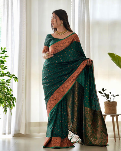 Pure Gaji Silk Saree Weaved With Copper Zari - Almaari Fashion