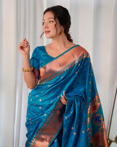 Pure Gaji Silk Saree Weaved With Copper Zari - Almaari Fashion