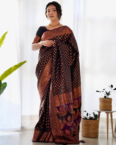 Pure Gaji Silk Saree Weaved With Copper Zari - Almaari Fashion