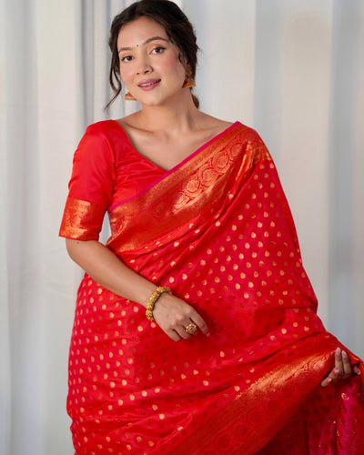 Pure Gaji Silk Saree Weaved With Golden Zari - Almaari Fashion