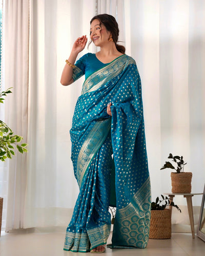 Pure Gaji Silk Saree Weaved With Golden Zari - Almaari Fashion