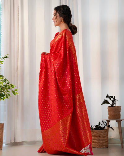 Pure Gaji Silk Saree Weaved With Golden Zari - Almaari Fashion