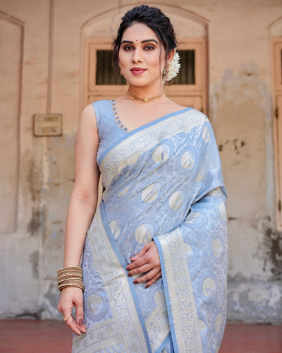 Pure Gaji Silk Saree Weaved With Zari Comes With Tassels - Almaari Fashion