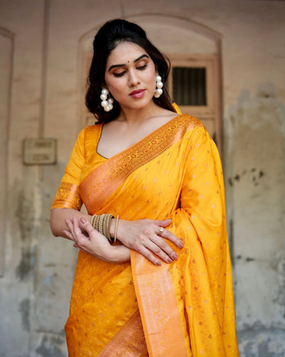 Pure Gaji Silk Saree Weaved With Zari Comes With Tassels - Almaari Fashion