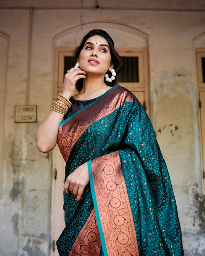 Pure Gaji Silk Saree Weaved With Zari Comes With Tassels - Almaari Fashion