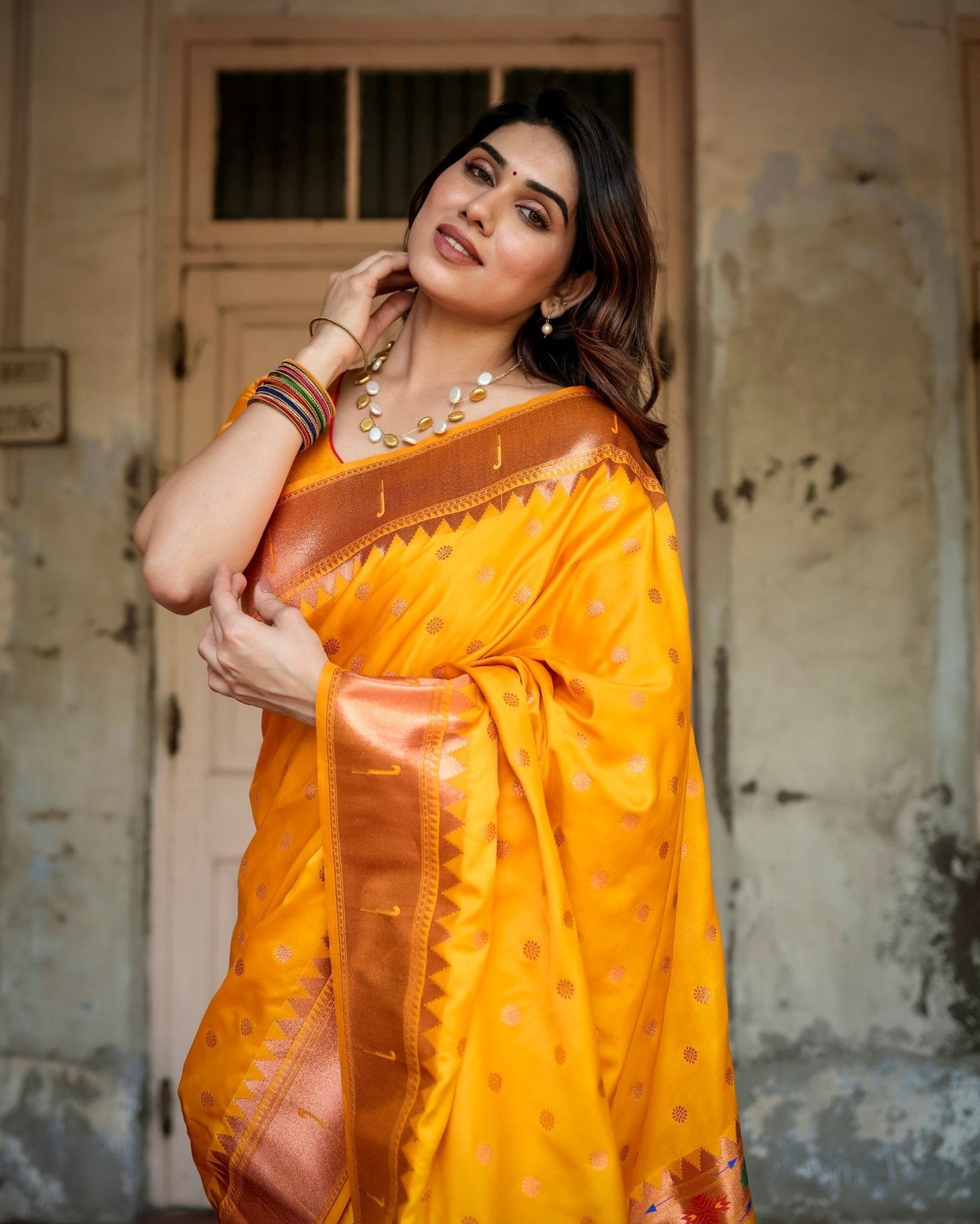 Pure Gaji Silk Saree Weaved With Zari Comes With Tassels - Almaari Fashion