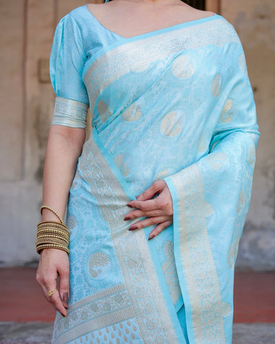 Pure Gaji Silk Saree Weaved With Zari Comes With Tassels - Almaari Fashion