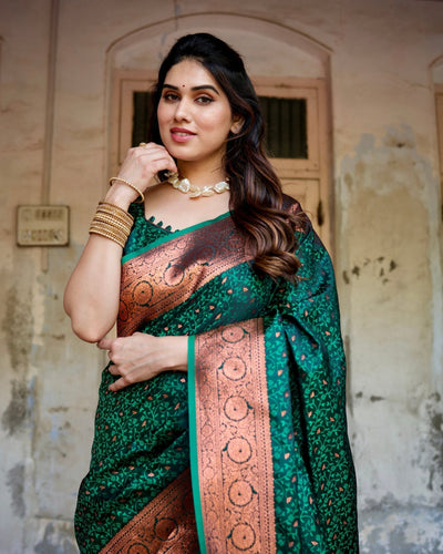 Pure Gaji Silk Saree Weaved With Zari Comes With Tassels - Almaari Fashion