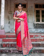 Pure Gaji Silk Saree Weaved With  Zari Comes With Tassels