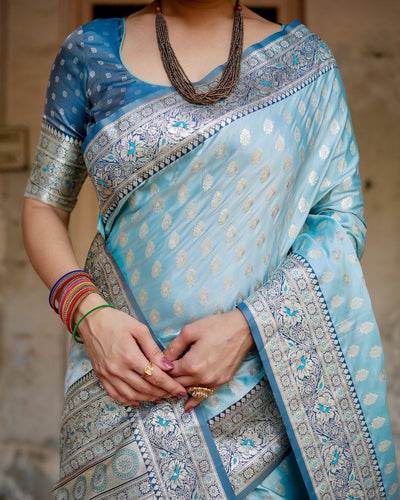 Pure Gaji Silk Saree Weaved With Zari Comes With Tassels - Almaari Fashion