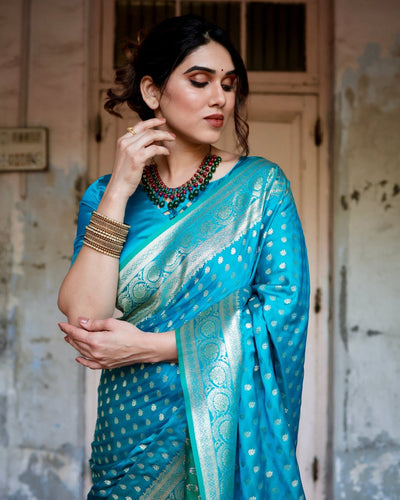 Pure Gaji Silk Saree Weaved With Zari Comes With Tassels - Almaari Fashion