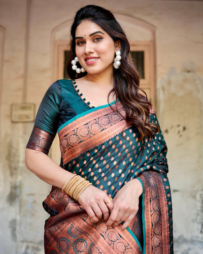 Pure Gaji Silk Saree Weaved With Zari Comes With Tassels - Almaari Fashion