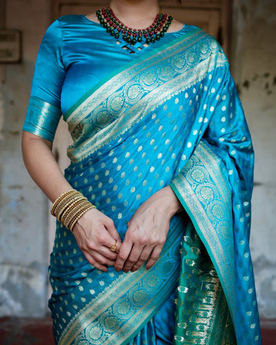 Pure Gaji Silk Saree Weaved With Zari Comes With Tassels - Almaari Fashion