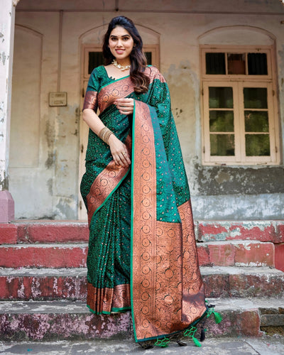 Pure Gaji Silk Saree Weaved With Zari Comes With Tassels - Almaari Fashion