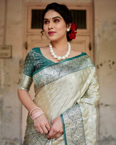 Pure Gaji Silk Saree Weaved With Zari Comes With Tassels - Almaari Fashion