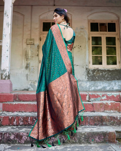 Pure Gaji Silk Saree Weaved With Zari Comes With Tassels - Almaari Fashion