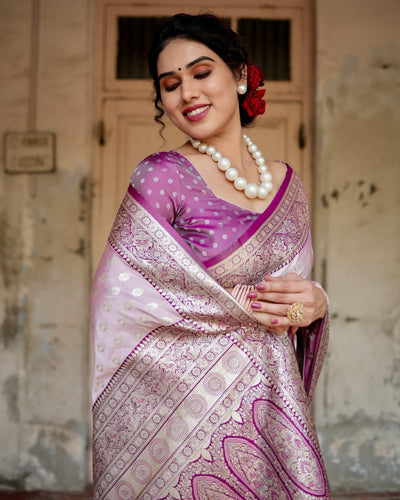 Pure Gaji Silk Saree Weaved With Zari Comes With Tassels - Almaari Fashion