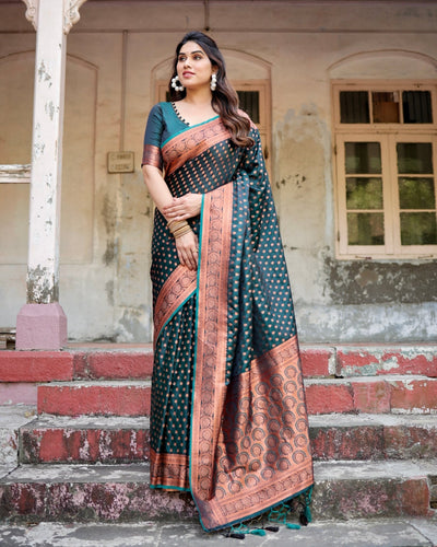 Pure Gaji Silk Saree Weaved With Zari Comes With Tassels - Almaari Fashion