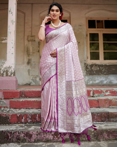 Pure Gaji Silk Saree Weaved With Zari Comes With Tassels - Almaari Fashion