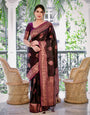 Pure Gaji Silk Saree Weaved With  Zari Comes With Tassels