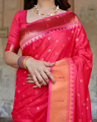 Pure Gaji Silk Saree Weaved With Zari Comes With Tassels - Almaari Fashion