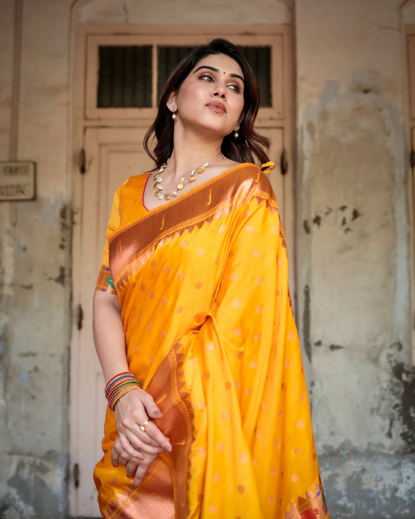 Pure Gaji Silk Saree Weaved With Zari Comes With Tassels - Almaari Fashion