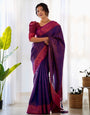 Pure Banarasi Silk Saree Weaved With Copper Zari