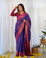 Pure Banarasi Silk Saree Weaved With Copper Zari