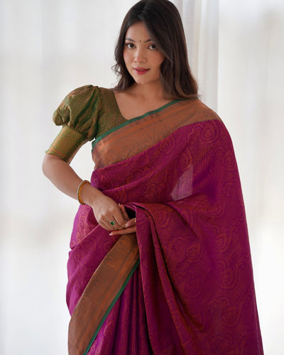 Pure Kanjivaram Silk Saree Weaved With Copper Zari - Almaari Fashion