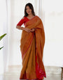 Pure Banarasi Silk Saree Weaved With Copper Zari