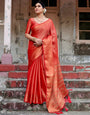 Pure Linen Saree Weaved With  Zari Comes With Tassels