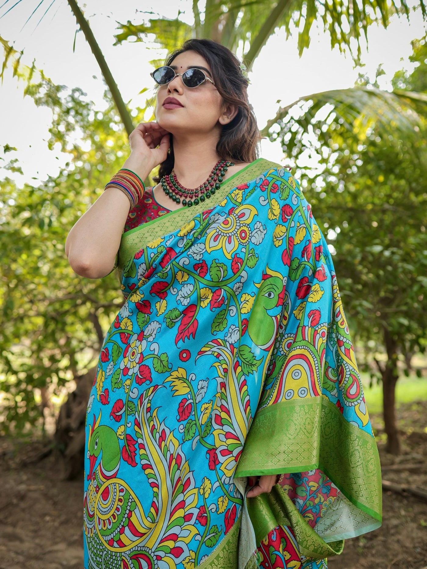 Pure Silk Digitally Printed Saree Weaved With Golden Zari Comes With Tassels - Almaari Fashion