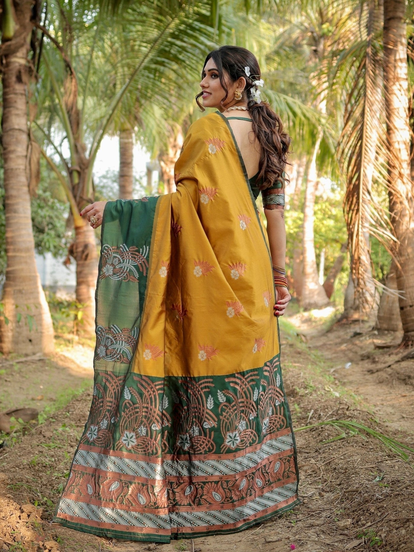 Pure Silk Saree Weaved With Zari Comes With Heavy Banarasi Brocade Blouse - Almaari Fashion