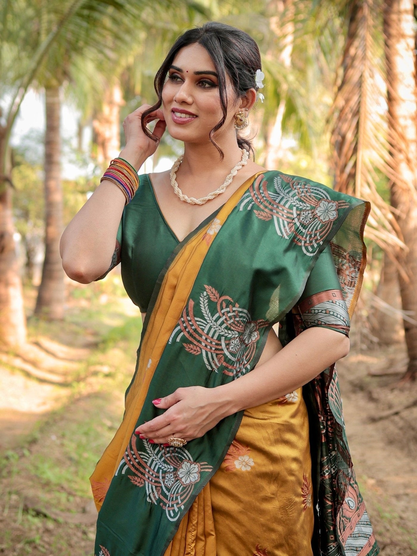 Pure Silk Saree Weaved With Zari Comes With Heavy Banarasi Brocade Blouse - Almaari Fashion