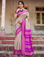 Pure Banarasi Silk Saree Weaved With Zari Comes With Heavy Banarasi Brocade Blouse