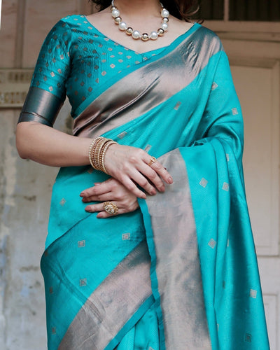 Pure Silk Saree Weaved With Zari Comes With Heavy Banarasi Brocade Blouse - Almaari Fashion