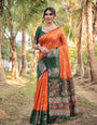 Pure Banarasi Silk Saree Weaved With Zari Comes With Heavy Banarasi Brocade Blouse