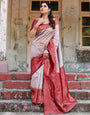 Pure Banarasi Silk Saree Weaved With Zari Comes With Heavy Banarasi Brocade Blouse